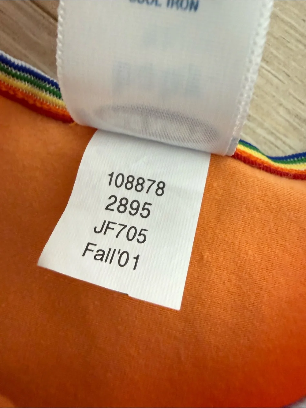 Old Navy Vintage Y2K 2001 Orange Rainbow Ruffle Edge Long Sleeve Tee